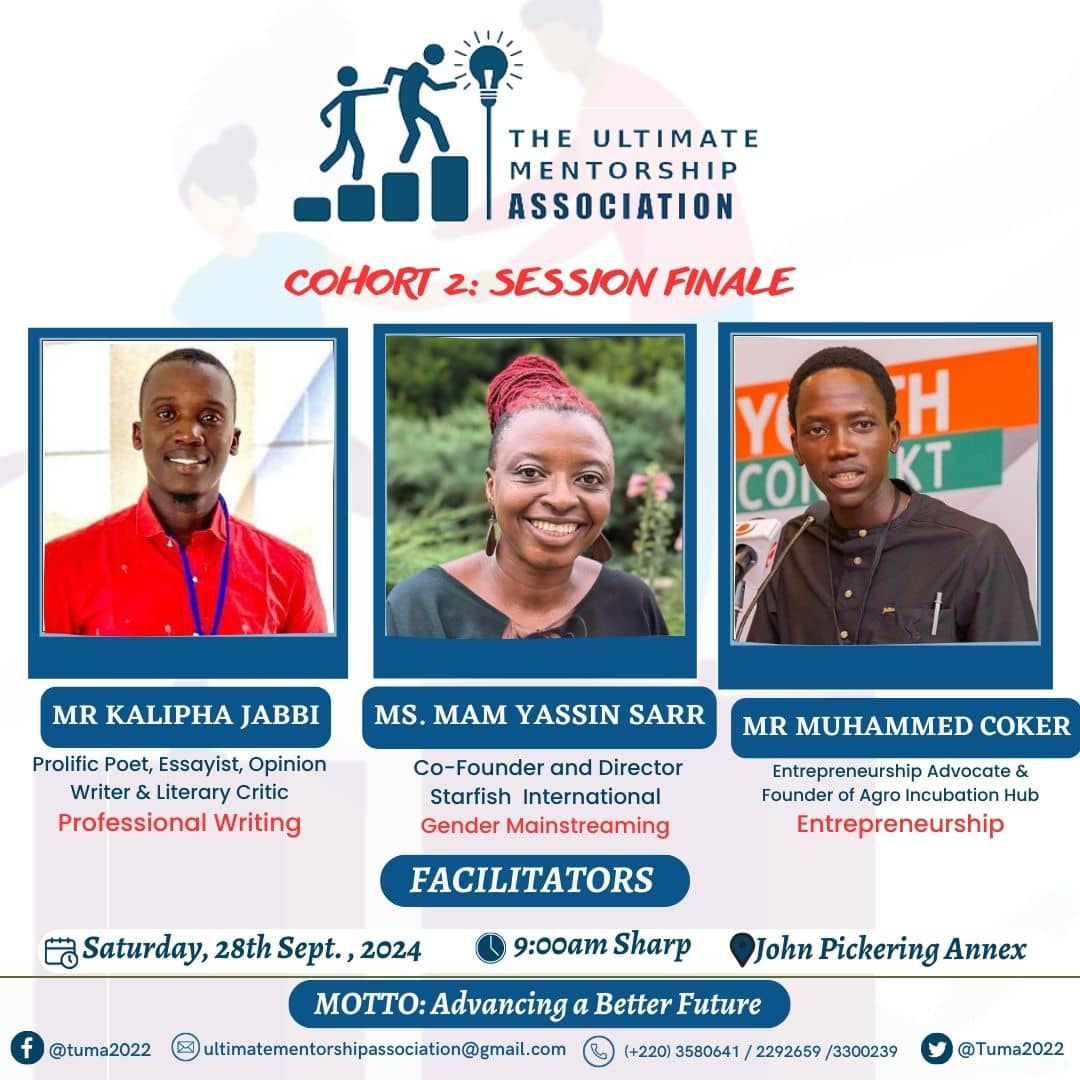 We are hosting the final session of the TUMA 2024 Mentorship Program on Saturday,  28th September 2024. 

We will delve into entrepreneurship,  professional writing, and gender mainstreaming with distinguished personalities in these fields.