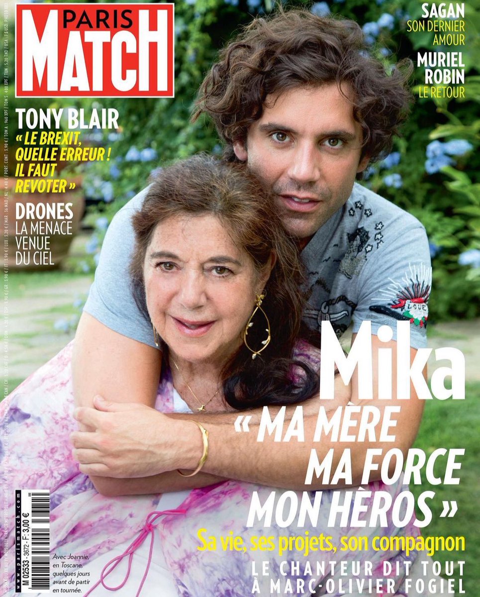 5 Years Ago on 27th September 2019,

Mika and his mum appeared on the cover of Paris Match Magazine