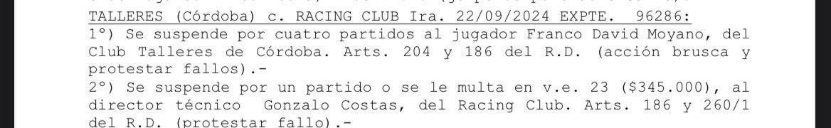 leogabes's tweet photo. Le dieron 4 fechas a Moyano de Talleres. No les da ni la más mínima vergüenza. https://t.co/MRT7wYbhKd