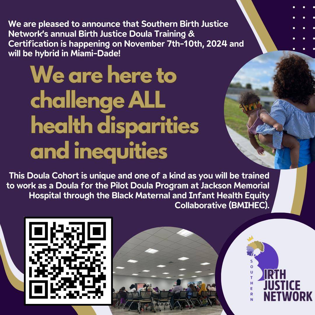 🚨 LAST CALL: Applications Close TOMORROW! 🚨

Are you ready to become a Birth Justice Doula? 🌿✨ Apply for Southern Birth Justice Network’s Doula Cohort #5 and take part in our annual Birth Justice Doula Training &amp; Certification happening November 7th-10th, 2024 in Miami.