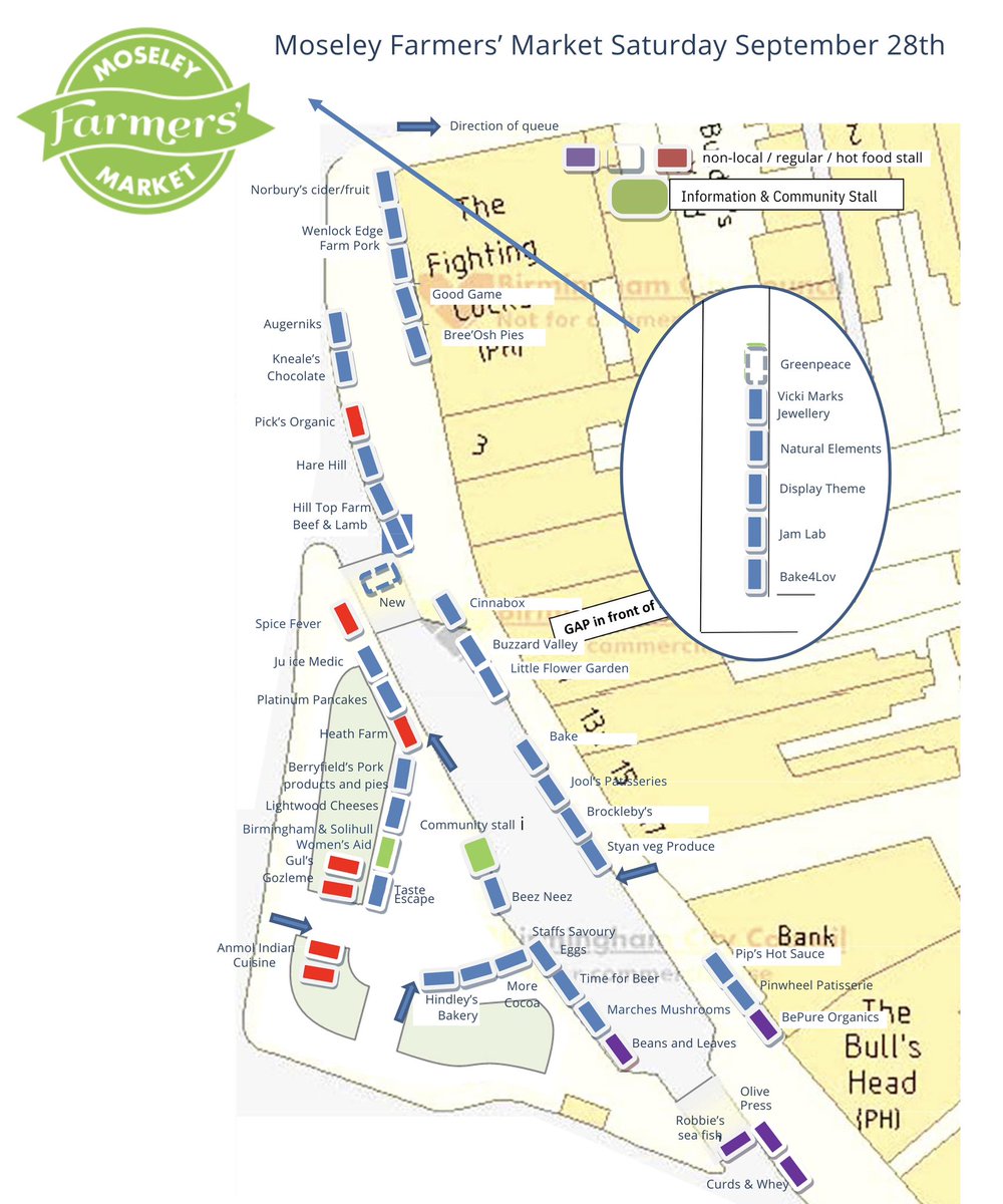 And here is our stalls Map for tomorrow. With who is attending 🗺️👍

Anmol 🥘
Augernik 🫐
BAKE 🍰
Bake4Lov 🥮
Beans Leaves 🫖
Be Pure Organics 🧴
Beez Neez Honey 🐝
Berryfields 🍖
Bree-Osh Pies 🥧
Brockleby's 🥧
Buzzards Valley 🍷
Cinnabox 🍥
Curds &amp; Whey 🧀
Display Theme 📦⬇️🧶