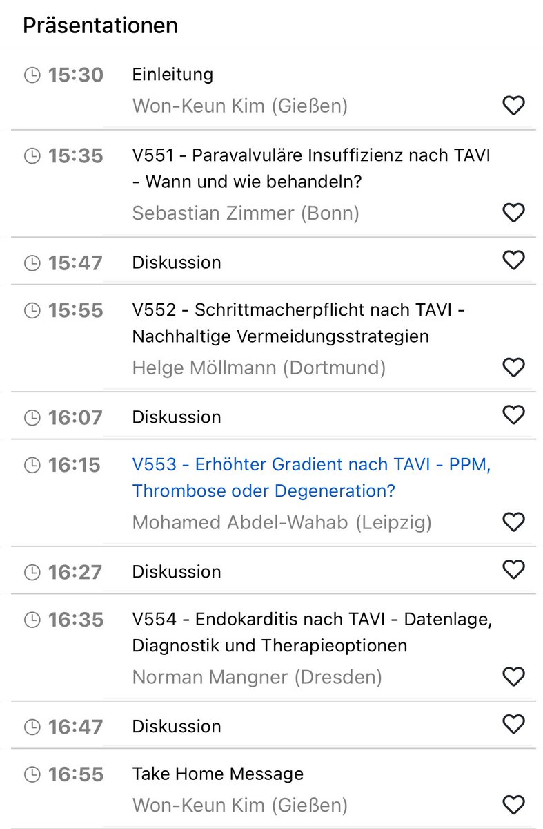 bara_doc's tweet image. Spannende Session auf den #DGKHerztage|n zur #TAVI Nachsorge – von paravalvulärer Insuffizienz bis hin zu Schrittmacherstrategien und Endokarditis nach TAVI. 💡
Wertvolle Einblicke von Top-Experten!
@AGIKinterv @DGK_org @EPTIG @KardiologieHH