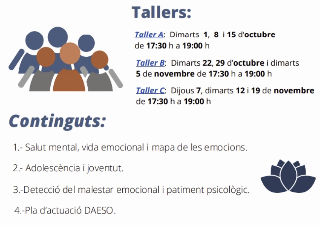 afa_vil's tweet photo. Taller gratuït,  organitza la Fapaes. Més informació al blog de l'Afa https://t.co/2TB9NSqH40 https://t.co/KTTyIlzowK