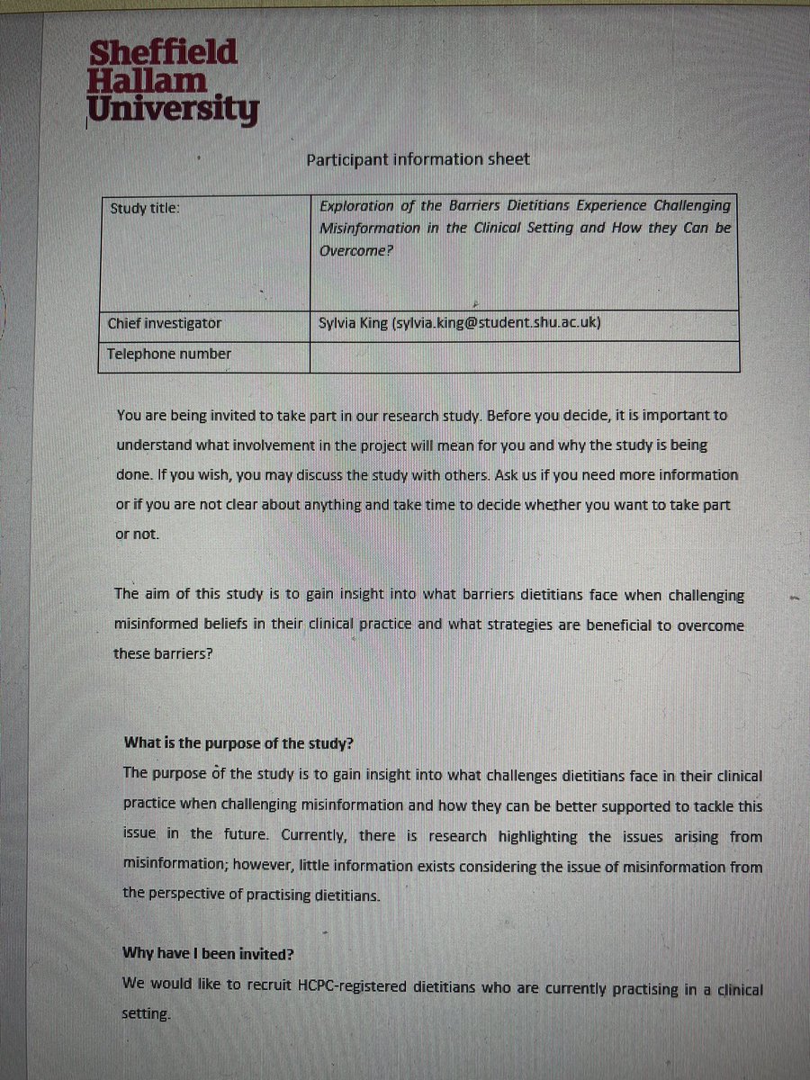 FAO dietitian friends, I have been working with an amazing student dietitian Sylvia. She needs to recruit dietitians for 1 hour interview for her research project. Please email her if you would consider helping or want more information
