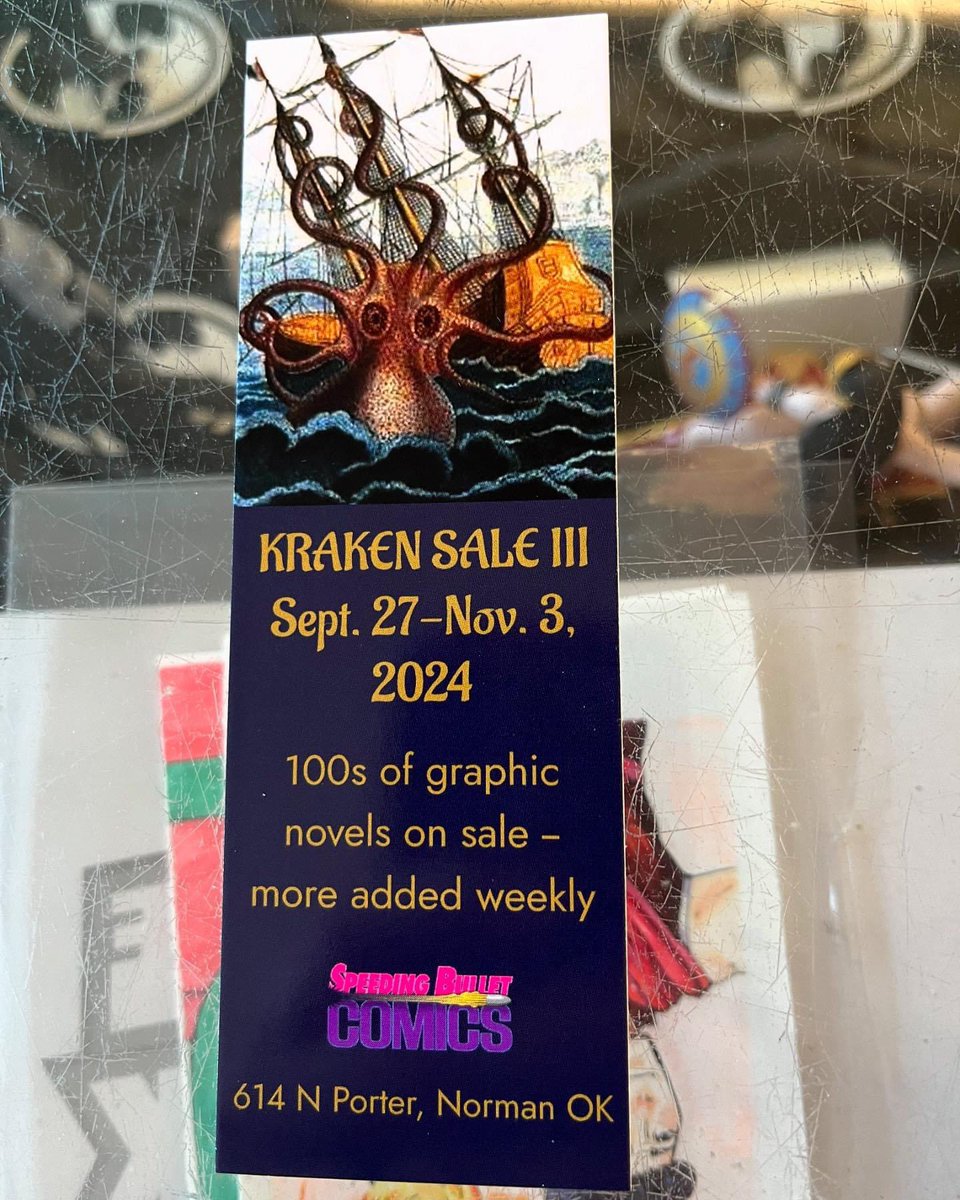 Come to the third annual Kraken Sale, starting today at Speeding Bullet Comics! Save 50 percent on hundreds of graphic novels Wednesdays-Sundays through Nov. 3!