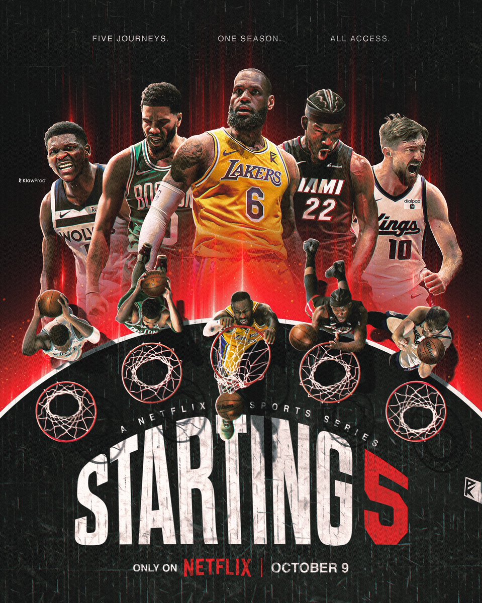 klawprod's tweet image. Before     //     After 

"Starting 5" Series
- Poster Concept 🎨

#Starting5 #NBA #Netflix