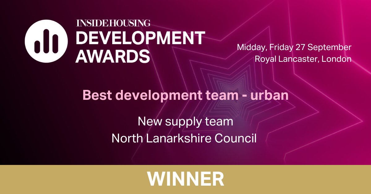 Inside Housing Development Awards (@ihdevelopment) on Twitter photo A huge well done to the <a href="/nlcpeople/">NorthLanCouncil</a> new supply team for winning ‘Best development team - urban' 👏 #IHDA2024 A huge well done to the <a href="/nlcpeople/">NorthLanCouncil</a> new supply team for winning ‘Best development team - urban' 👏 #IHDA2024