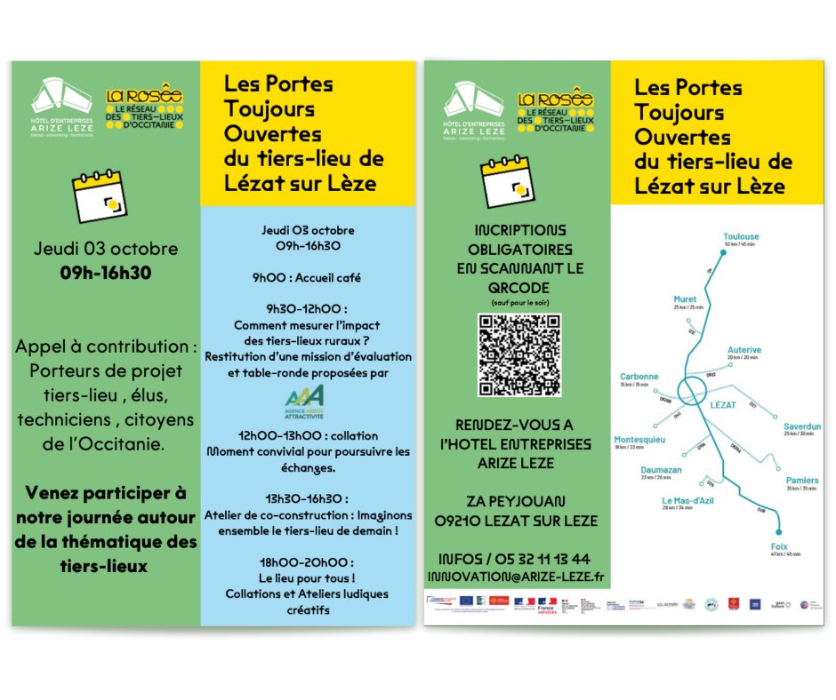 📢 Dominique Valentin, PDG de Relais d'Entreprises, participera à une table-ronde sur l'impact territorial des #TiersLieux ruraux.
📅 Jeudi 3 octobre 2024, 9h-16h30
📍 Hôtel d'entreprises de Lézat-sur-Lèze
🔗 Inscription obligatoire :  forms.office.com/pages/response…
