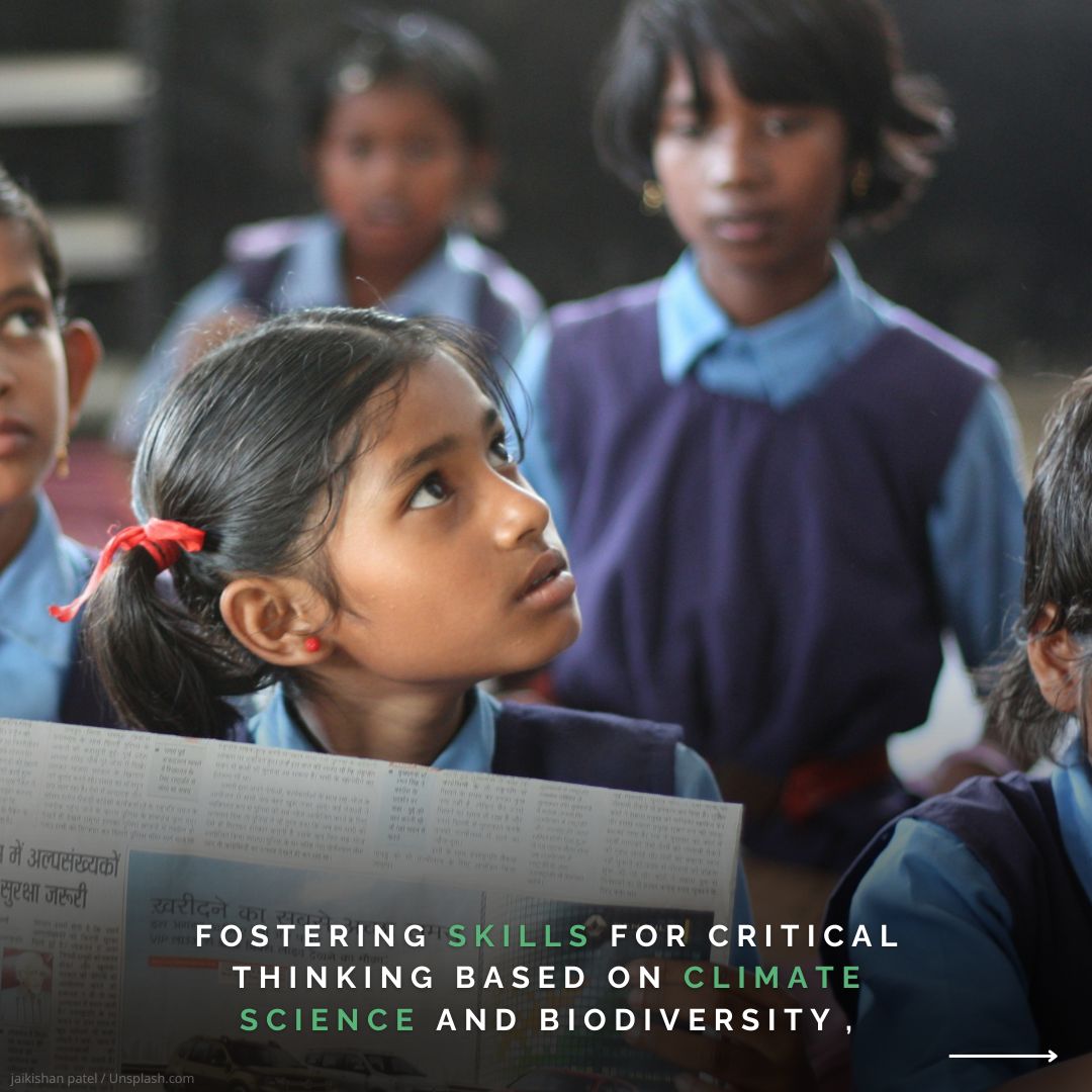 UNESCO's tweet photo. 🌍 Let’s make every lesson count.

By integrating green principles across the curriculum, we prepare students to tackle environmental challenges &amp; solutions in all areas of life.

Read more ⤵️