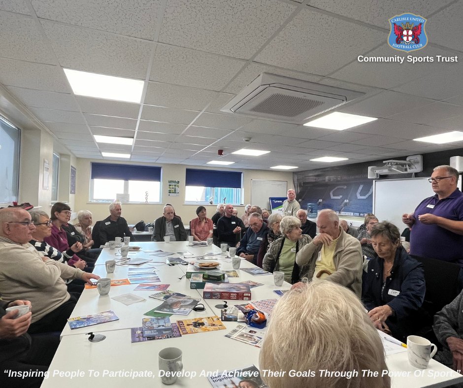 Carlisle United CST (@cufccst) on Twitter photo ๐ง | United in Memories - Dementia Cafe
๐We were overjoyed with the exceptional turn out at the first United in Memories session.
Thank you to <a href="/CarlisleUtdSG/">Carlisle United SG</a>'s Keith Ward, <a href="/age_uk/">Age UK</a>'s Joanne Rayson, <a href="/alzheimerssoc/">Alzheimer's Society</a>'s Judith Reay and Peter Jones for their support.
#cufccst #cufc ๐ง | United in Memories - Dementia Cafe
๐We were overjoyed with the exceptional turn out at the first United in Memories session.
Thank you to <a href="/CarlisleUtdSG/">Carlisle United SG</a>'s Keith Ward, <a href="/age_uk/">Age UK</a>'s Joanne Rayson, <a href="/alzheimerssoc/">Alzheimer's Society</a>'s Judith Reay and Peter Jones for their support.
#cufccst #cufc