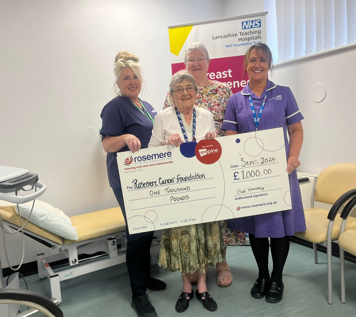 Thank you to the Friends of Chorley Hospital! ❤️
The group have donated £1k to ensure a 2yr supply of tea, coffee, sugar, milk, cordial &amp; biscuits for the Central Lancashire Breast Unit, meaning that patients can have a free brew and a snack while waiting for appointments 🤗☕️