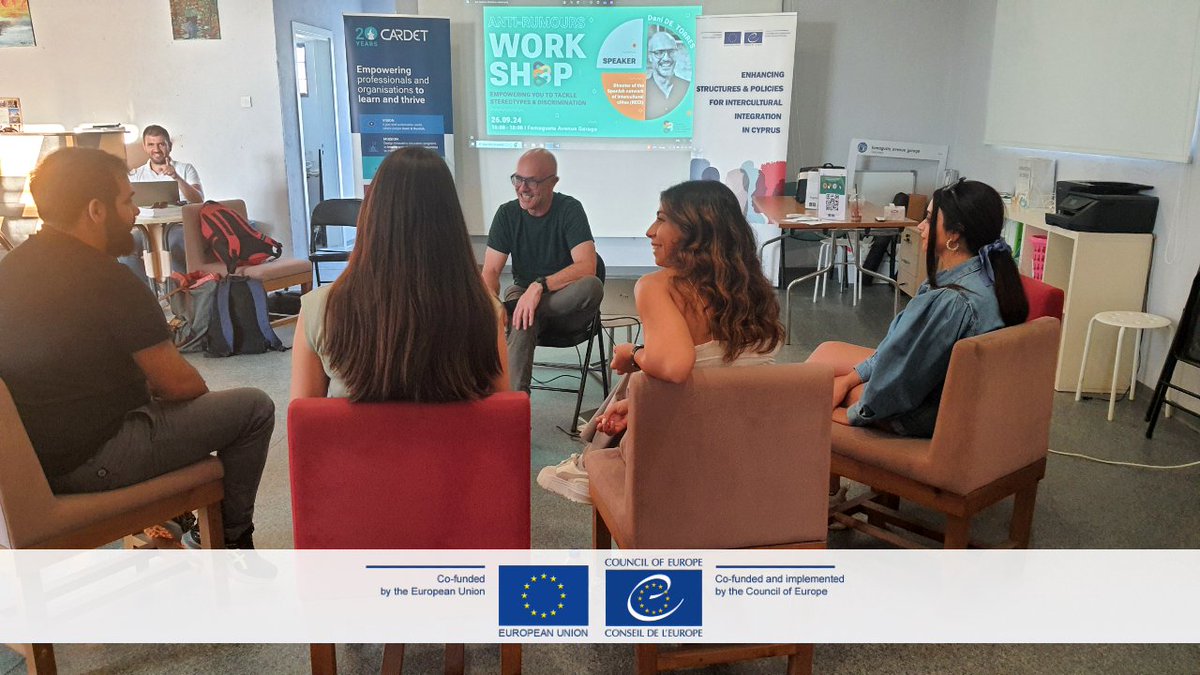 Anti-Rumours training held in Paphos, Nicosia, and Famagusta, 🇨🇾 Exploring ways to diagnose and counter harmful stereotypes, contributing to stronger, more inclusive communities. Part of #ICCities &amp; @EU_Reforms joint project on #intercultural #integration➡️go.coe.int/ekYcS
