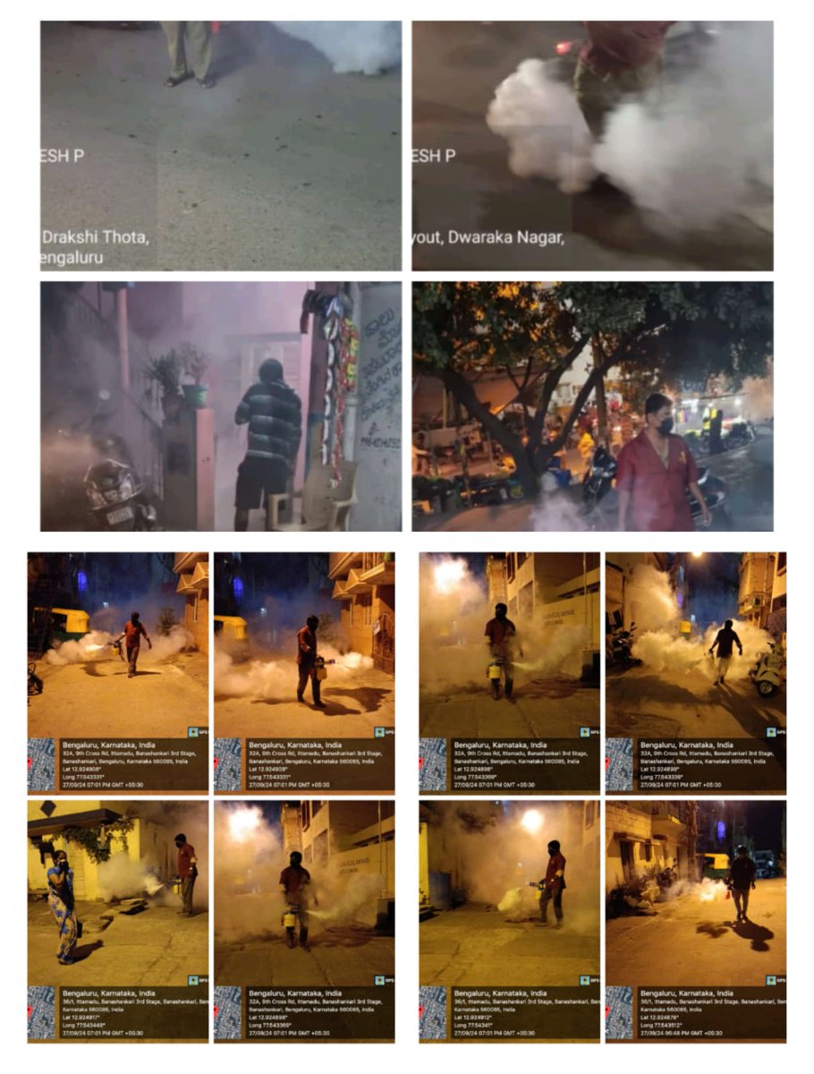 mohpnnbbmp's tweet photo. Date: 27/09/24 Evening Mass Fogging activities in   ward no 161 hosakerehalli, covering full ward blocks by fogging. In presence of HS and SHI team with MC contractor MOH Padmanabhanagar, South Zone
@BBMPAdmn @Bbmpcares @BBMPCOMM @BBMPSplHealth @DHFWKA @ZCBBMPSOUTH @RAshokaBJP https://t.co/YQY8UxQjSS