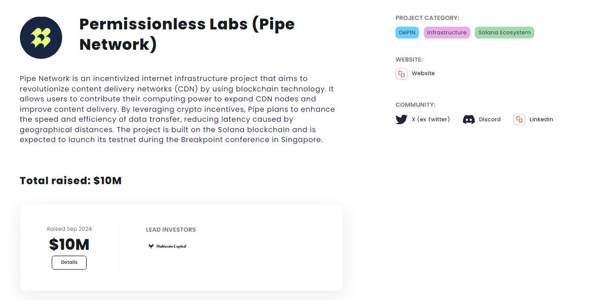 KaitoYukiRs's tweet image. • @pipenetwork, mảng cơ sở hạ tầng, huy động 10 triệu USD, dẫn đầu vòng gọi vốn bởi Multicoin Capital.

#PipeNetwork #RaiseFund #MulticoinCapital #Infracstructure