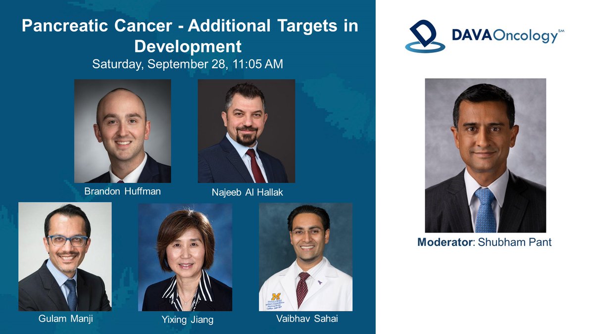 DAVA Oncology (@davaonc) on Twitter photo Starting Now: Pancreatic Cancer - Additional Targets in Development
Moderated by: <a href="/DrShubhamPant/">Dr. Shubham Pant</a>
#DAVAGI Starting Now: Pancreatic Cancer - Additional Targets in Development
Moderated by: <a href="/DrShubhamPant/">Dr. Shubham Pant</a>
#DAVAGI