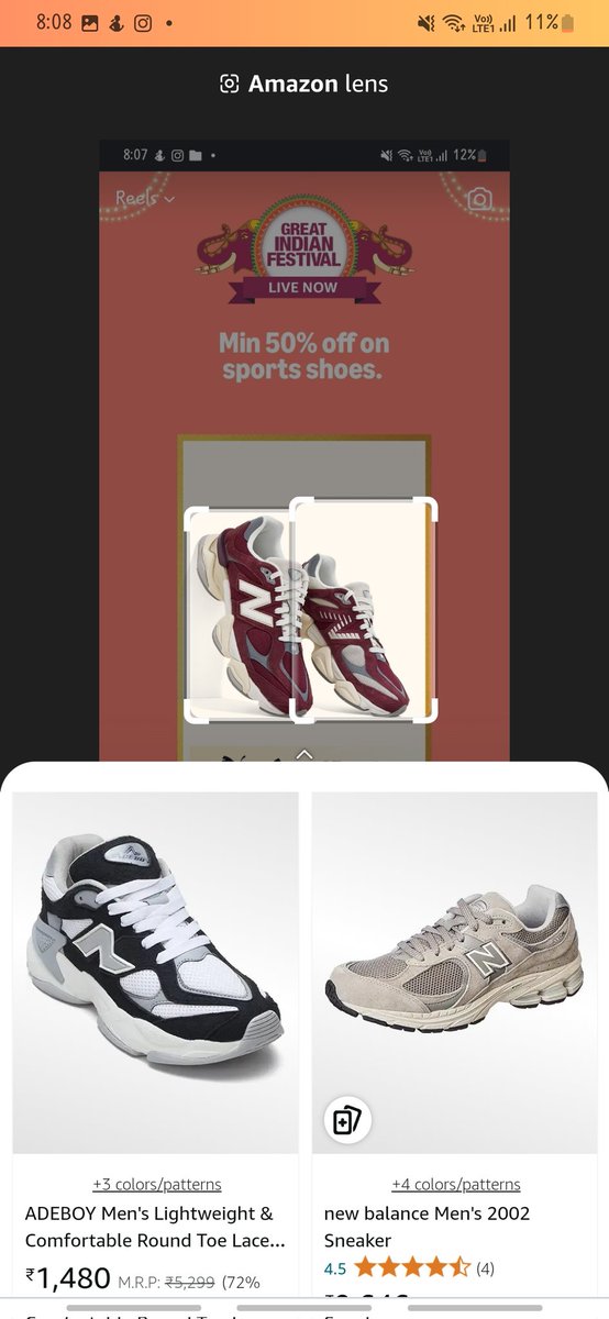 AtulSha72625733's tweet photo. Nice ad from Amazon after seeing this ad in insta I visited the site and never find this shoe , wow great advertising 👏  what's all ur opinion guys are they fraud @amazonIN  or not ? https://t.co/2KNVbQp8wW
