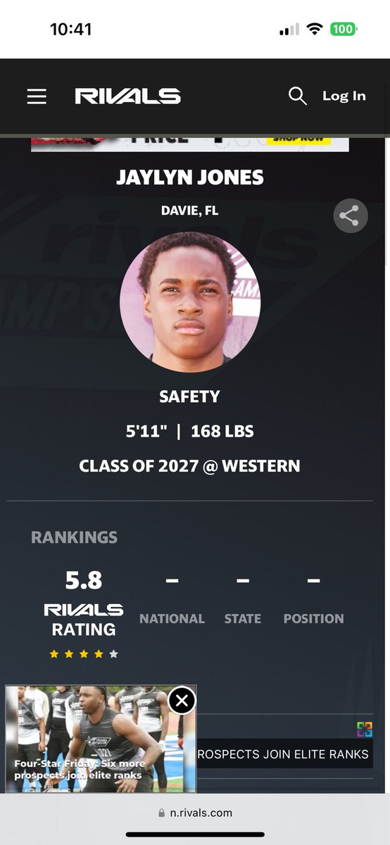 Extremely Blessed To Be Ranked A 4Star On Rivals💫! <a href="/TheCribSouthFLA/">Frank Tucker</a> <a href="/JohnGarcia_Jr/">John Garcia, Jr.</a> <a href="/chop_ortega/">coach chop</a> <a href="/DBs__Only/">Coach Noah Pressley</a> <a href="/CoachRack75/">Adam Ratkevich 🇺🇸 #BattleReady</a> <a href="/CoachMacho/">Coach John Cassaro</a> <a href="/Maine_Event99/">CoachJT9</a> <a href="/Rivals/">Rivals</a>