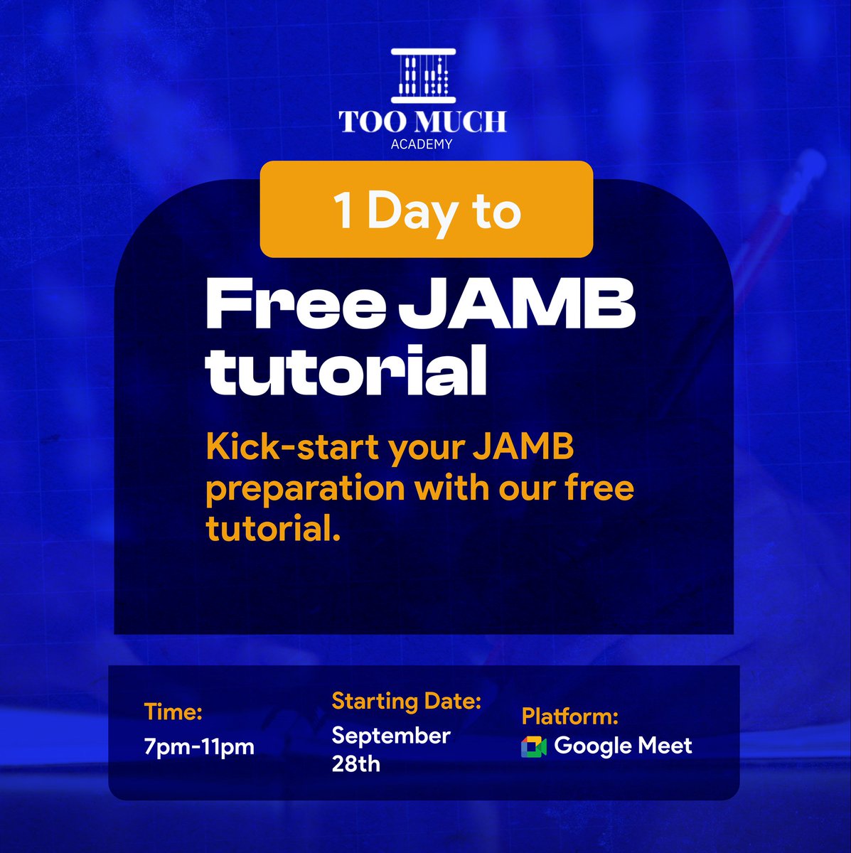 Have you joined us yet?

Take a step toward JAMB success by joining our impactful tutorial now! And guess what? It's free.

Hit the link below to sign up!

chat.whatsapp.com/LFySgDJco030tG…