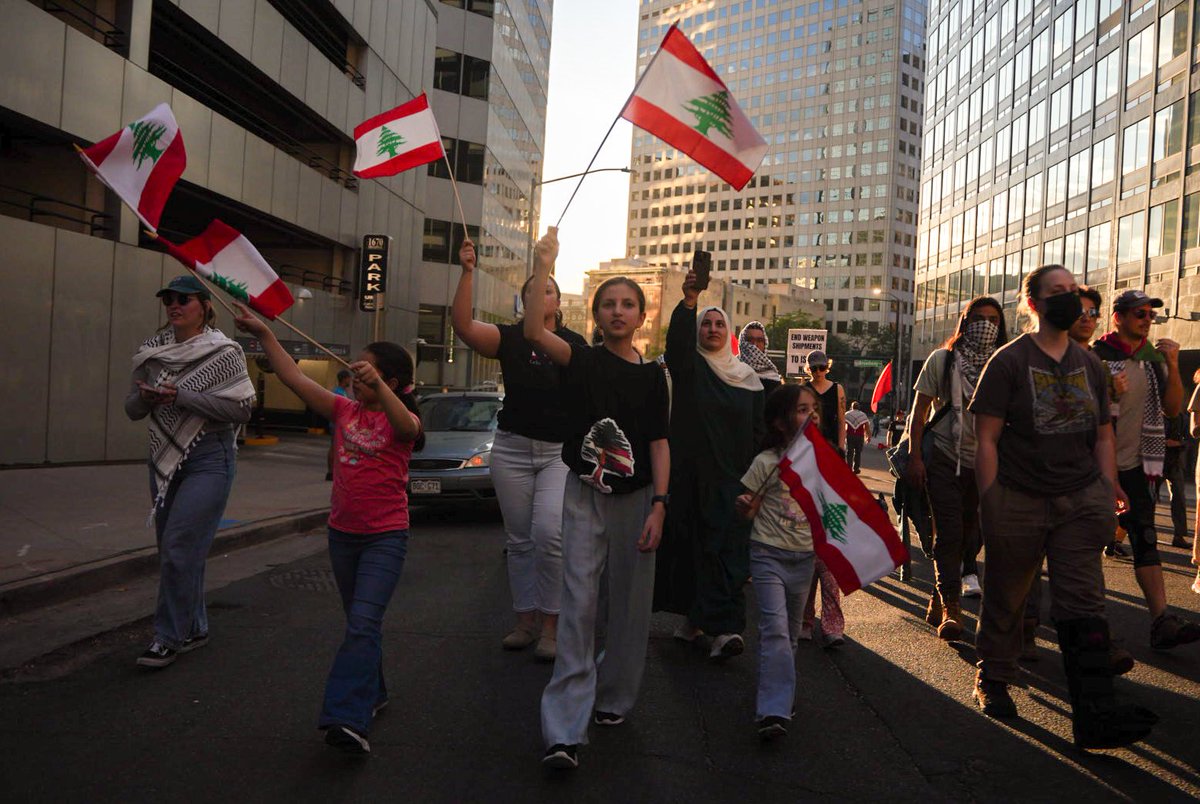 HumanizingStory's tweet image. Moments from yesterday protest in Denver for #Lebanon &amp;amp; #Palestine