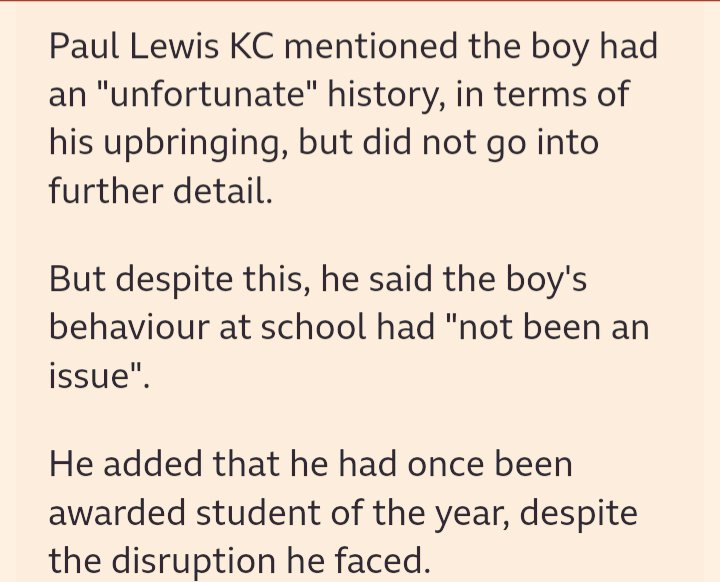bespaceaware's tweet photo. Boy 2 of 2
👉Loving r'ship w. family
👉Unknown to Police/SS
👉Childhood upheaval/refuge
👉No sch behaviour issues
👉Student of year
#AnyChild
If CCE assessed,how was it discounted?
Boys w. atypical CCE profiles aren't viewed as victims👉"Had e/thing going for him but chose to.." https://t.co/jzTW7HreR4