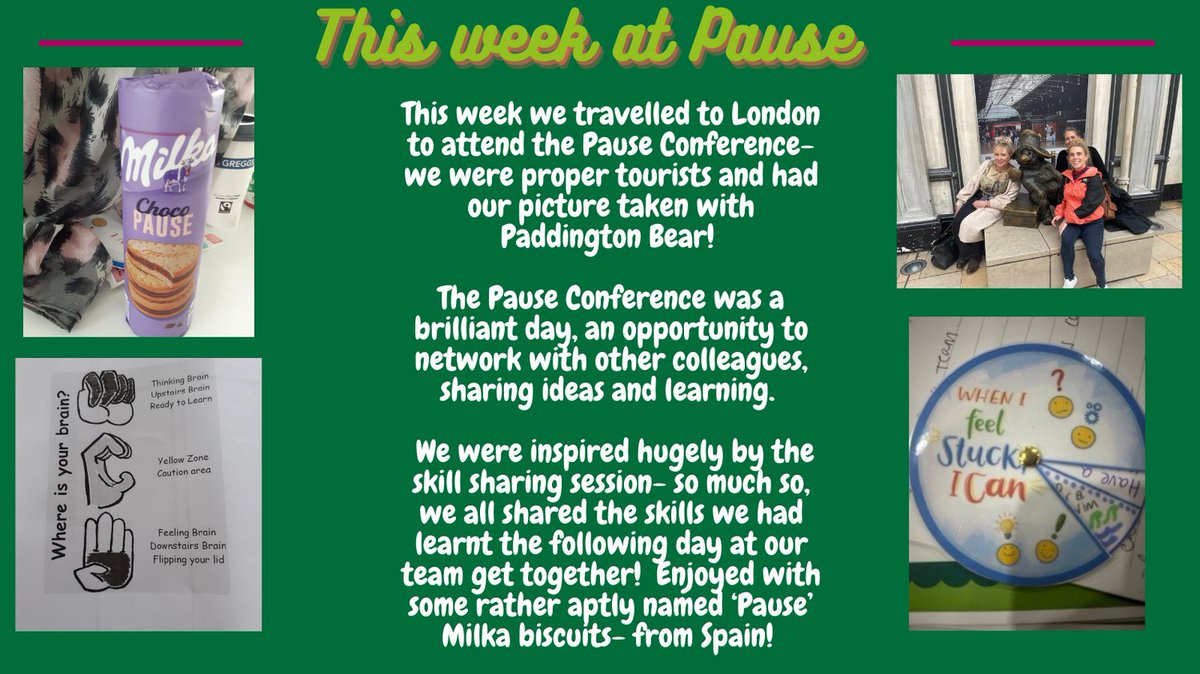 This week was all about the Pause Conference! A really inspiring day, full of learning, sharing and catching up with colleagues from around the country. We have come away with new skills to support women in Wiltshire and we are all looking forward to putting them into practice!