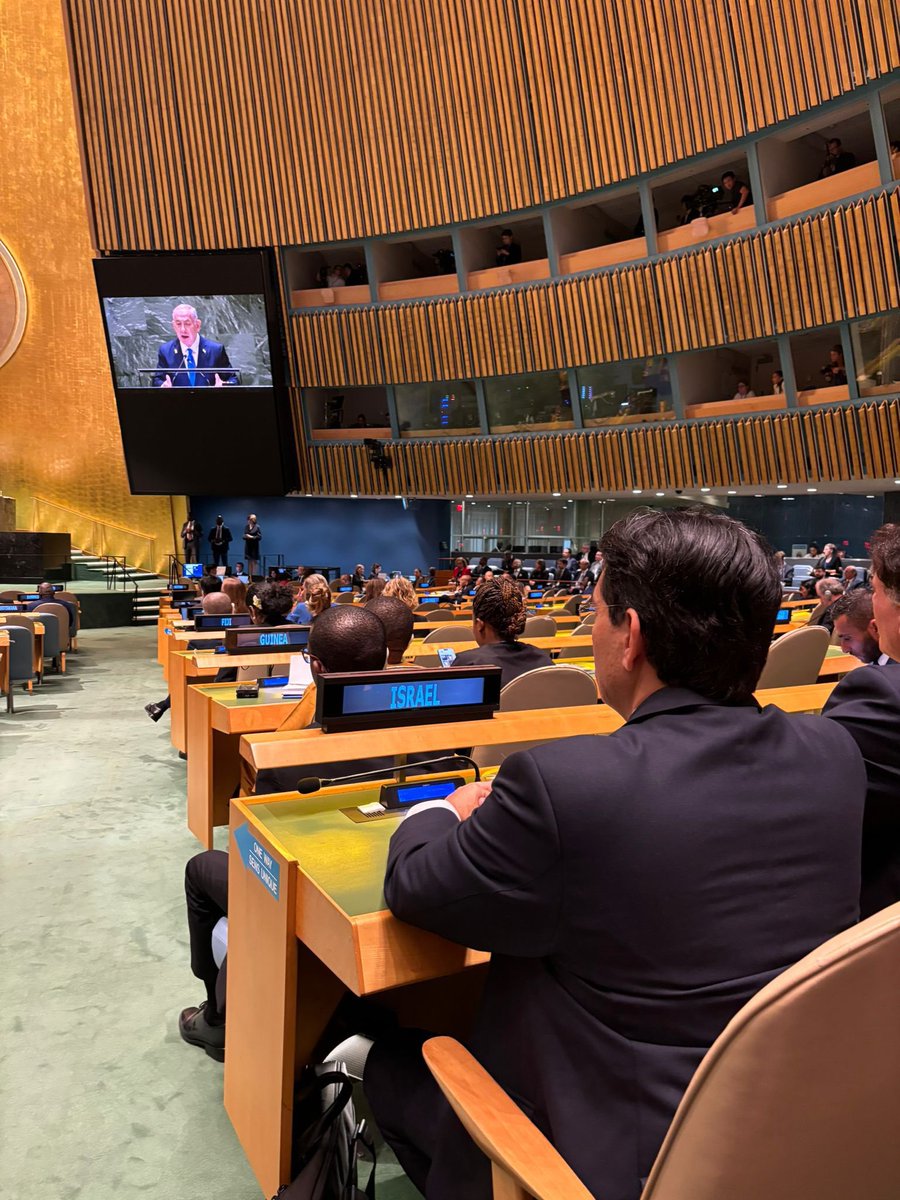 dannydanon's tweet photo. After a week in which we heard lies and slander against the State of Israel, Prime Minister Netanyahu clearly presented Israel's position to the nations of the world. 

I thank the Prime Minister for coming here to deliver this important speech. In the face of lies and delegitimization, we will continue to stand tall and defend our truth and the righteousness of our ways.