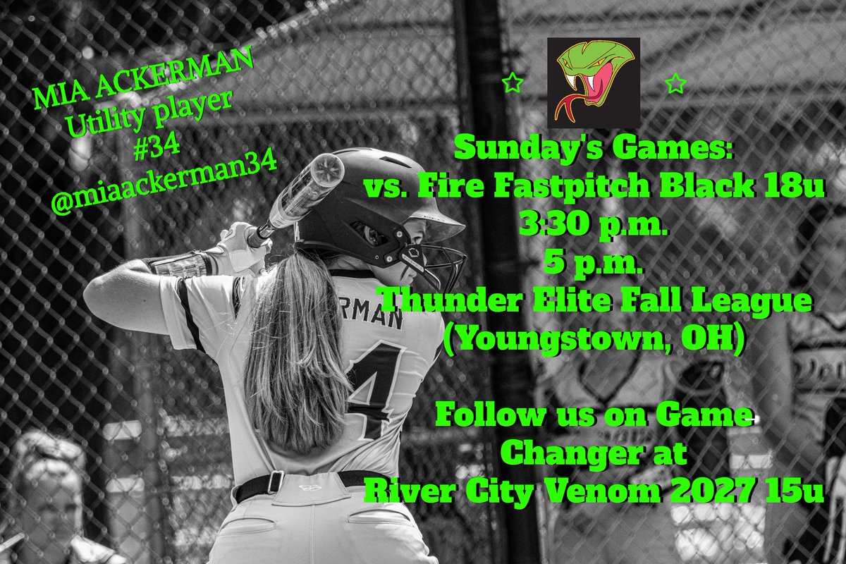 Fall Games continue this weekend in the Thunder Elite Fall League in Youngstown, OH. Great matchups against the Fire Fastpitch Black 18u squad. Looking forward to it!🥎