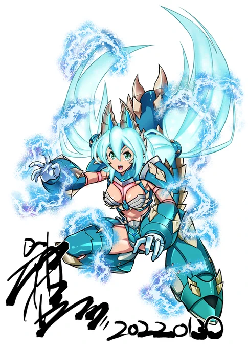 アイリスもいろいろと描いたなぁ。ホント楽しかった。 #ロックマンXDiVE 