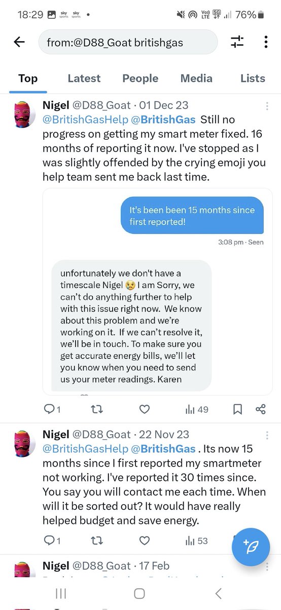 D88_Goat's tweet photo. @BritishGasHelp Now this ridiculous dd hike! Nothing is still fix. I will be cancel the dd until this is resolved. The stress and hours I've wasted on this is appalling. I want to leave but can't until you fix this. Sending a crying face emoji to a complaint just takes the piss https://t.co/jJrBFzYbay