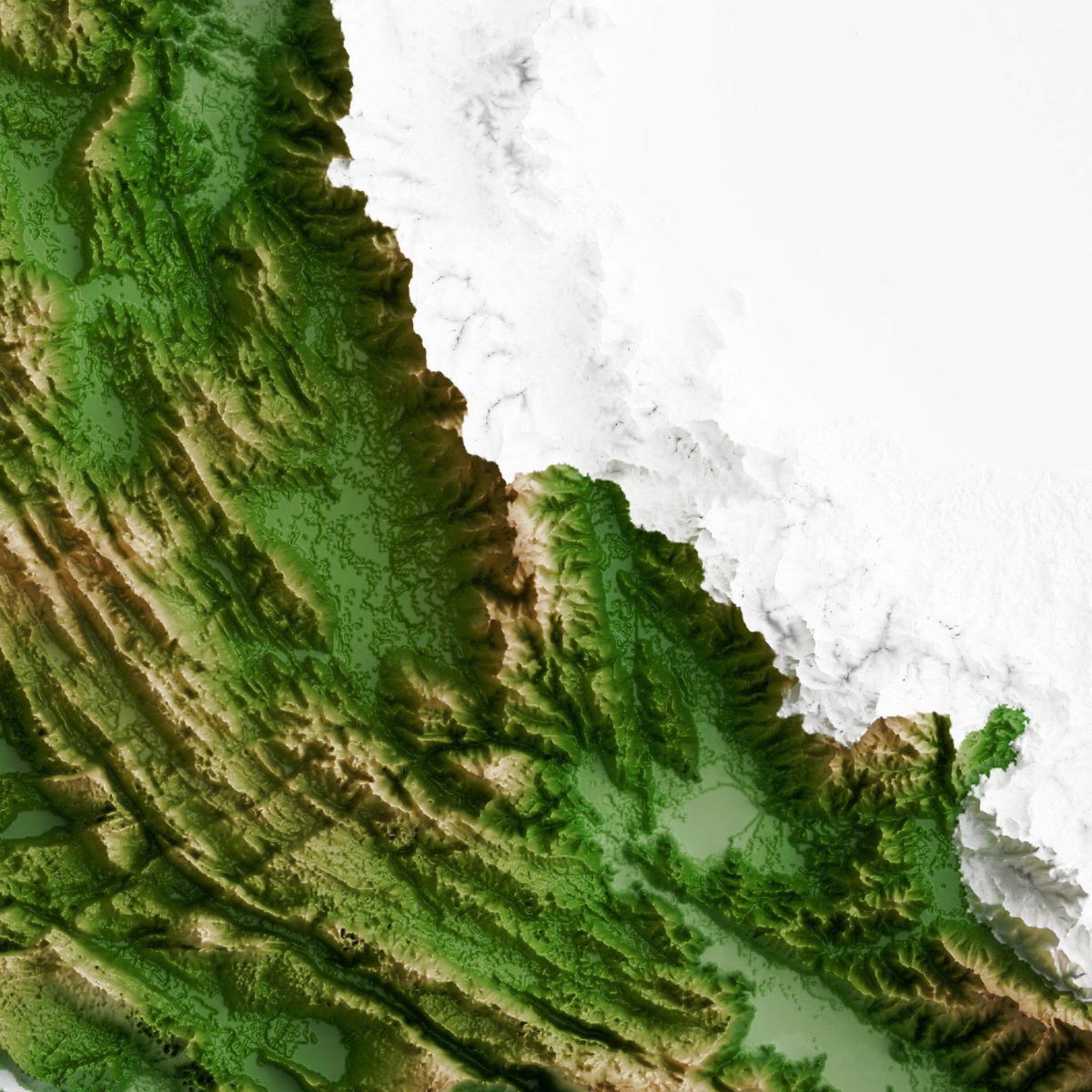 pixelattemaps's tweet photo. Here are #ShadedRelief maps of #WestPapua Province, showcasing its breathtaking landscape. One of the most captivating features is the mountain ridge structure, formed by the tectonic activity of the #LengguruFold and #ThrustBelt in the heart of the province. #3Dmap #QGIS https://t.co/s8pRz3MVcz