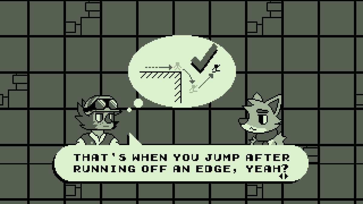 MeanderForth's tweet photo. It is often in your best interest to heed the wisdom of a coyote. 

game: https://t.co/xoZoAzSwXH

#meanderland #indiegame #tutorial #coyote #coyotetime #coyotejump #gameboy @wonderswan https://t.co/XVWG1oafgf