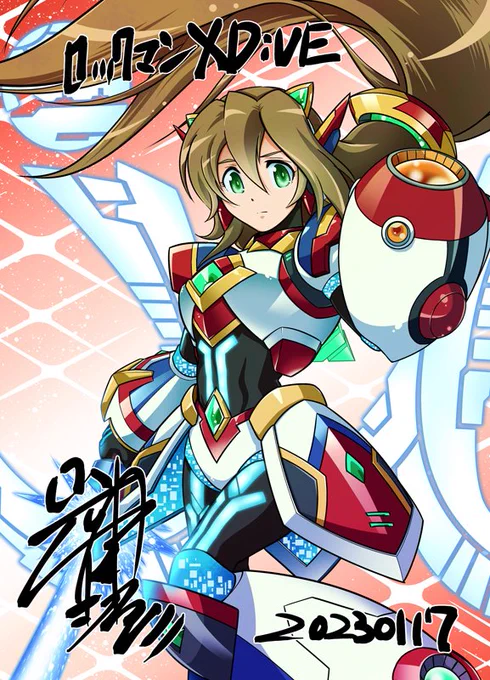 アイリスもいろいろと描いたなぁ。ホント楽しかった。 #ロックマンXDiVE 