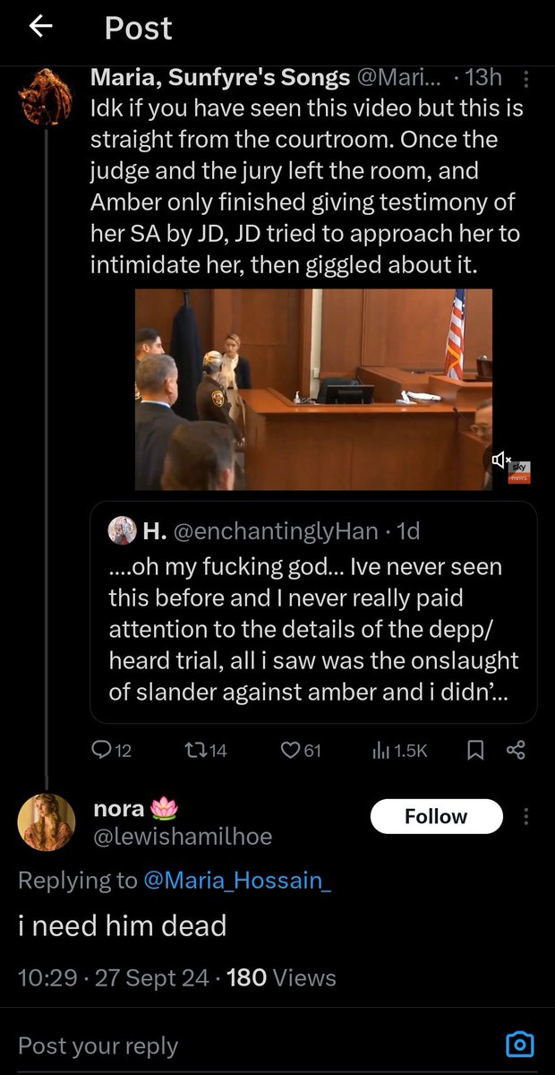 MJ_Tsuki's tweet photo. Thread No 6... Screenshots of Amber Heard Supporters being abusive, wishing harm &amp; d€a+h on #JohnnyDepp (&amp; his supporters) 9/? #AbusersSupportAmberHeard #AbusersSupportingAbusers #AmberHeardIsAnAbuser #JohnnyDeppIsASurvivor https://t.co/VauH7pP7LW