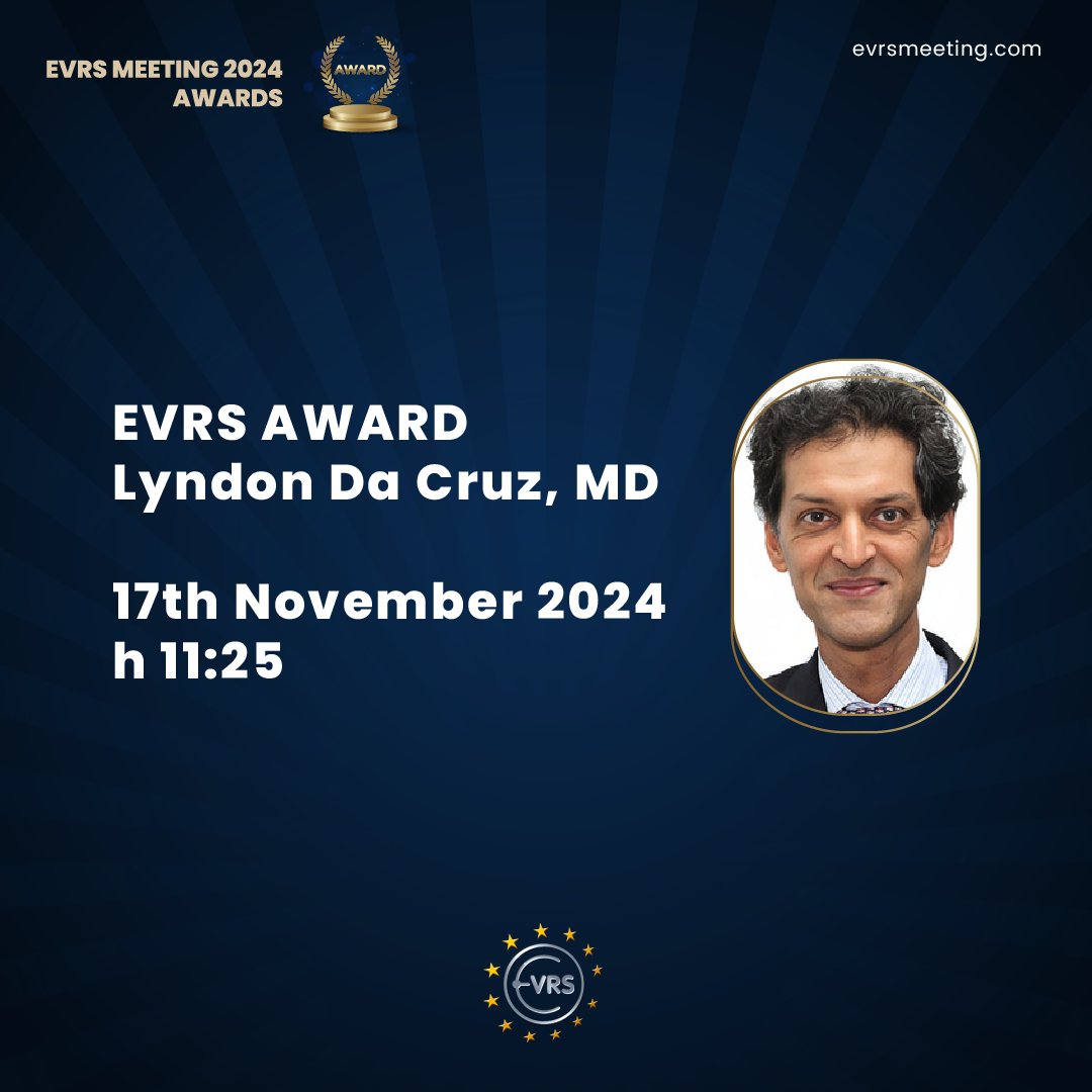 ✨Dear Colleagues,
we are proud to announce the 2024 Evrs Awards!

📅 Budapest, 14-17 November 2024

#EVRS2024 #Medical #Health #VitreoretinalSurgery #OphthalmicPhothographers #ophthalmologist #Awards