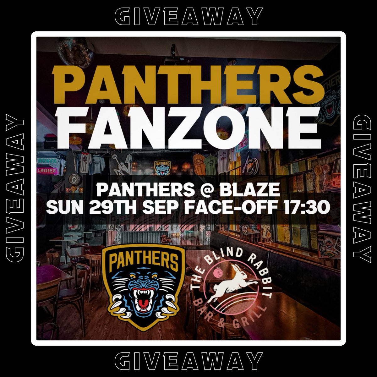 Retweet and tag a friend for your chance to win tickets to the Panthers Fanzone at <a href="/BlindRabbitNott/">The Blind Rabbit Nottingham</a>  😼📣 

⏰Enter before 10pm tomorrow (Saturday).