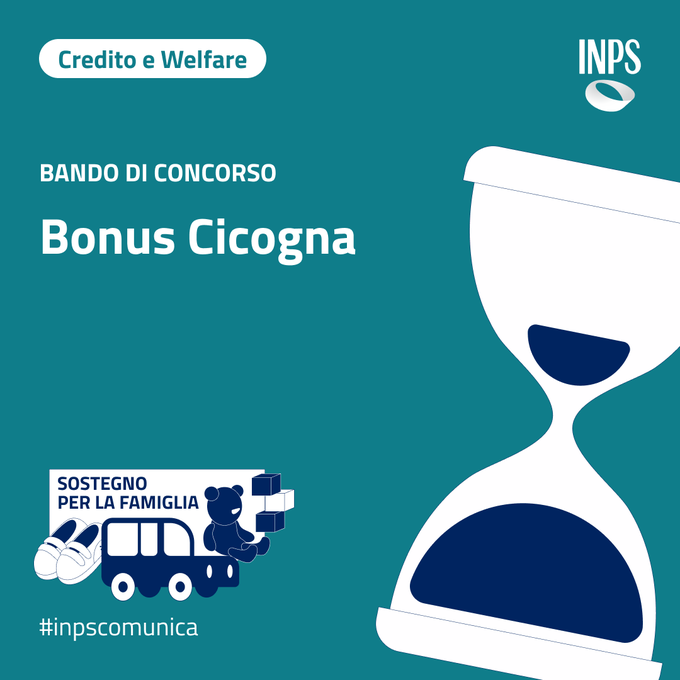 INPS_it's tweet photo. Online il #Bando di concorso #BonusCicogna2024 in favore dei bambini nati o adottati nell’anno solare 2023 📅La domanda può essere presentata dalle ore 12:00 del #24settembre 2024 e fino alle ore 12:00 del #31ottobre 2024. 
🔗https://t.co/x1c7YItVG9 
#InpsComunica https://t.co/gX8F1FgLT9