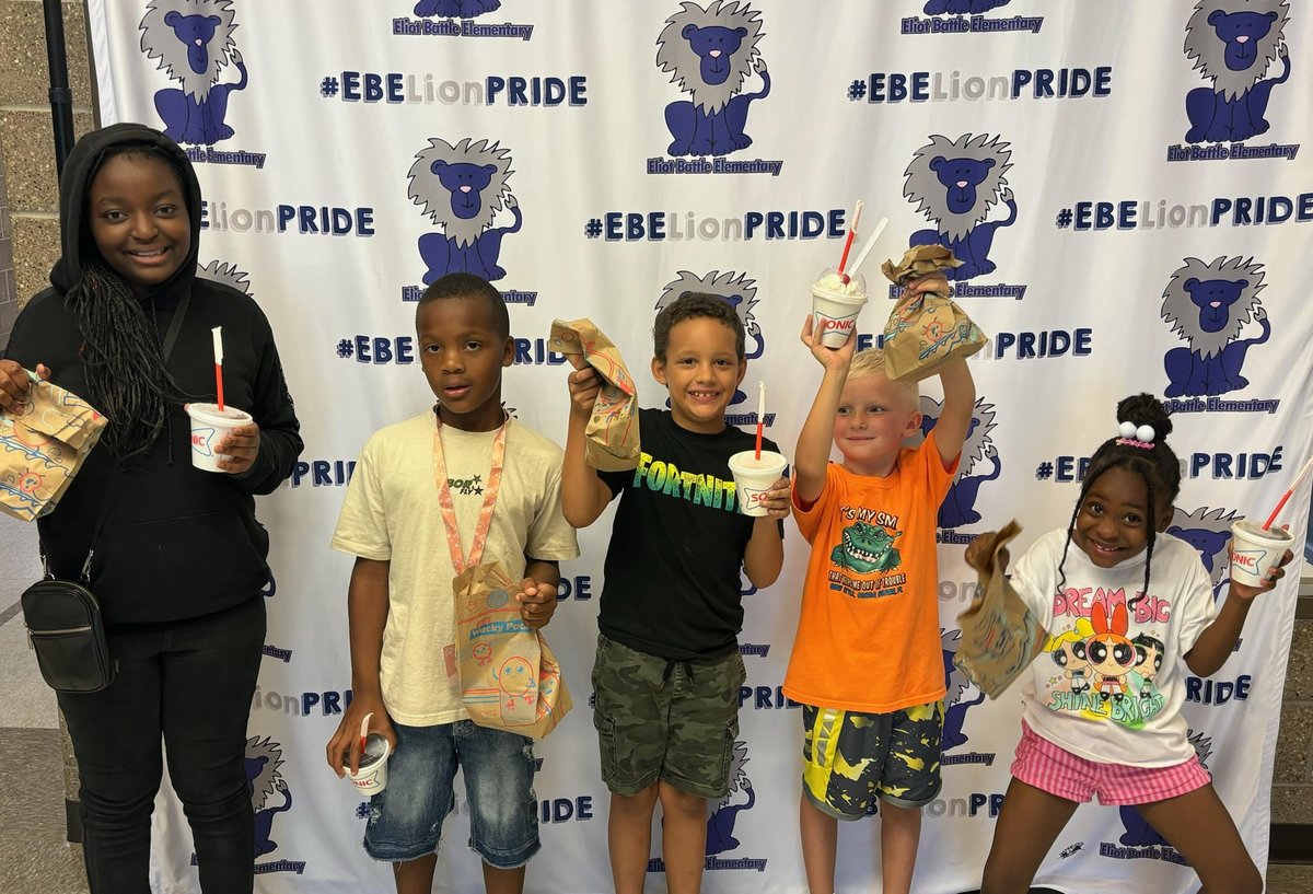 EBE had the opportunity to celebrate our Lions with perfect attendance! In partnership with <a href="/sonicdrivein/">Sonic Drive-In</a> we are able to provide lunch for a lucky lion at each grade level monthly! #EBELions #100 #EveryoneBetterEveryday