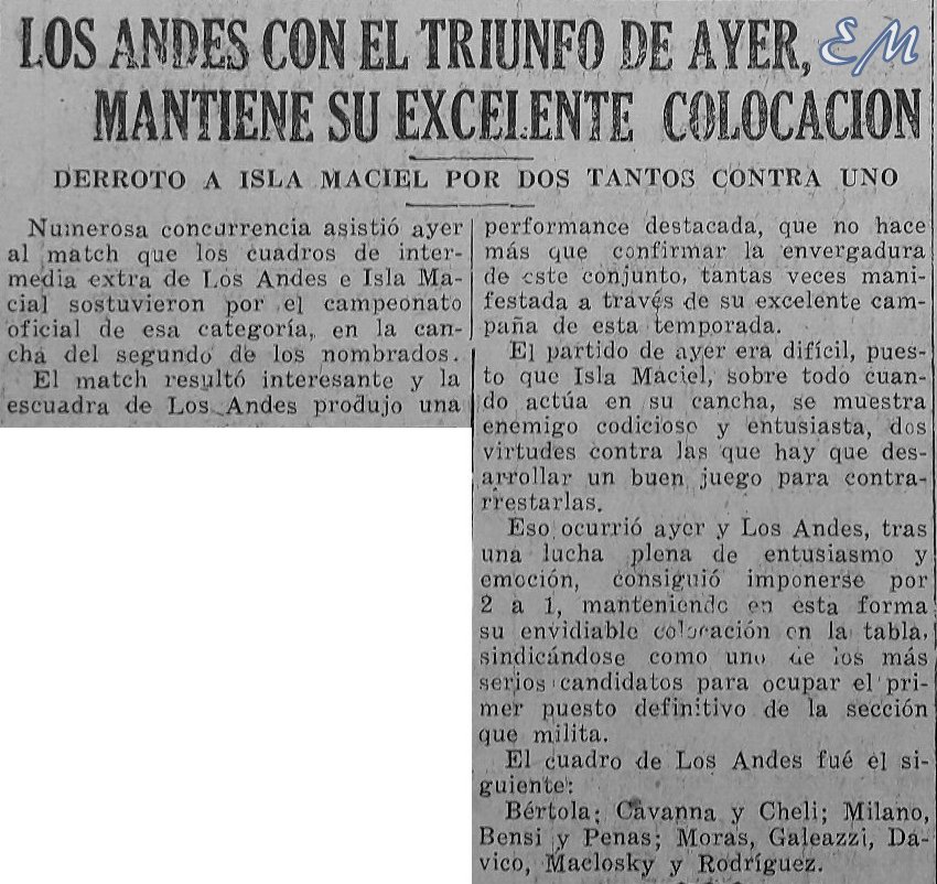 ArcaicoLomas's tweet photo. 27/09/1931

Pos Equipo  Pts J G E P   
1 Barracas Juniors 17 12 7 3 2   
2 Lomas 15 12 5 5 2   
3 Los  Andes 14 12 5 4 3   
4 Sportivo  Alsina 14 12 6 2 4   
5 Wilde 12 12 5 2 5   
6 Isla  Maciel 11 12 5 1 6   
7 Sportivo Sarandí 1 12 0 1 11 https://t.co/4hlUs1YAR1