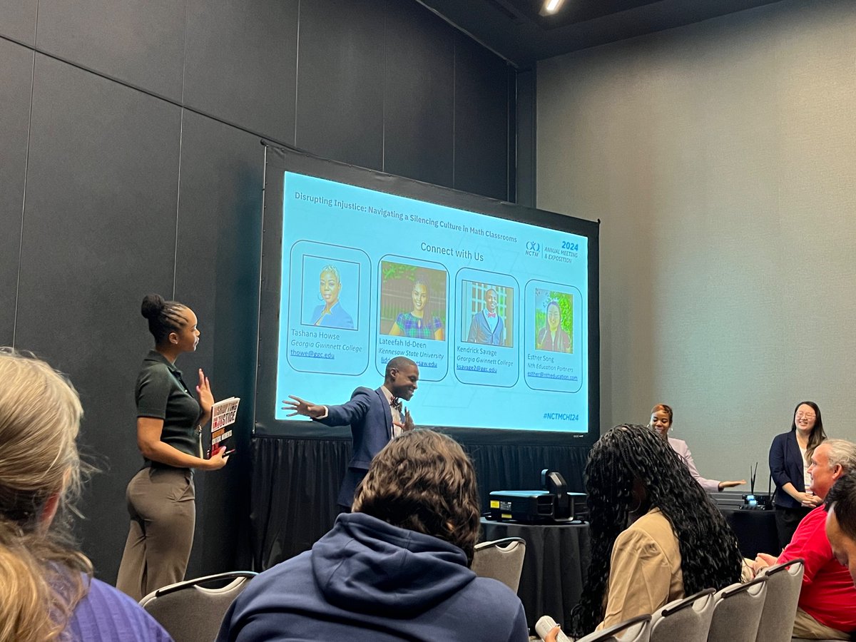 E S (@eugoogley) on Twitter photo Grateful to present with <a href="/Prof_IdDeenL/">Lateefah Id-Deen</a> on our book Disrupting Injustice with <a href="/tdhowse_math/">Tashana Howse</a> and Dr. Kendrick Savage at #NCTMCHI24
And! Check out <a href="/JDaomath/">Jennifer Dao, NBCT 9-12 AYA Math</a> โs session at 11! Grateful to present with <a href="/Prof_IdDeenL/">Lateefah Id-Deen</a> on our book Disrupting Injustice with <a href="/tdhowse_math/">Tashana Howse</a> and Dr. Kendrick Savage at #NCTMCHI24
And! Check out <a href="/JDaomath/">Jennifer Dao, NBCT 9-12 AYA Math</a> โs session at 11!