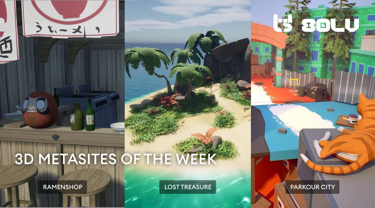 80Level's tweet photo. 🎮 3D Metasites of the Week Digest “Cartoon”

👇 Play Now:

Parkour City by Aritra Chaklader
https://t.co/DNkxCf5Lw8

Ramen Shop by Mathis Palomba
https://t.co/ZJmb4dXuBU

Lost Treasure by Thomas Pelletan
https://t.co/LyIPUkiMHN

#80lv #3DArt #AdventureWorlds #80Levelers https://t.co/yj7Ko6lsXS