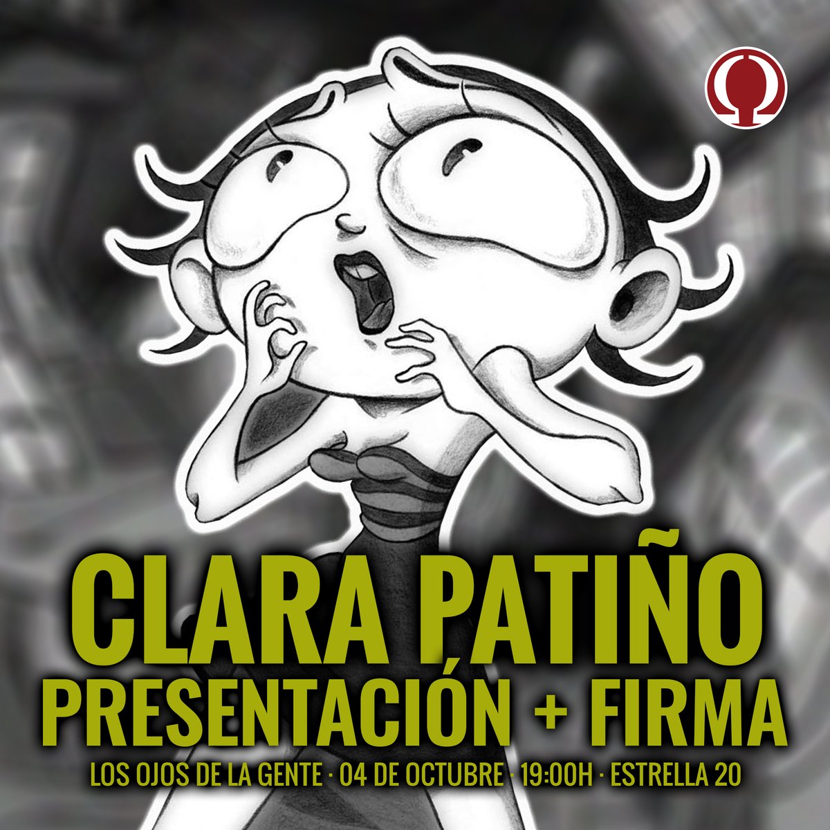 Omega Center Madrid (@omegacenter0) on Twitter photo ✍️ Presentación y firmas de LOS OJOS DE LA GENTE con CLARA PATIÑO.
📚 Reserva tu ejemplar dedicado aquí 👉 i.mtr.cool/dbdbmkwsfs
🗓️ 04/10
⏰ 19:00h
📍 Estrella 20
✉️ Reserva tu plaza mandando un mail a eventos@otakucenter.es ✍️ Presentación y firmas de LOS OJOS DE LA GENTE con CLARA PATIÑO.
📚 Reserva tu ejemplar dedicado aquí 👉 i.mtr.cool/dbdbmkwsfs
🗓️ 04/10
⏰ 19:00h
📍 Estrella 20
✉️ Reserva tu plaza mandando un mail a eventos@otakucenter.es