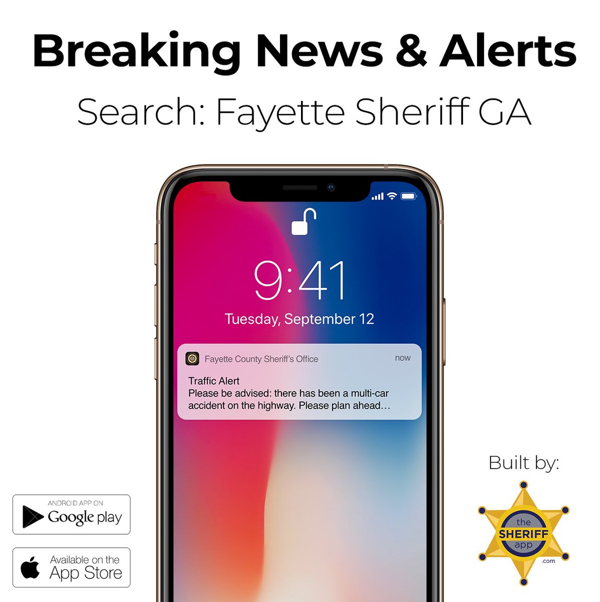 Download our app and stay up to date on weather and traffic notifications!