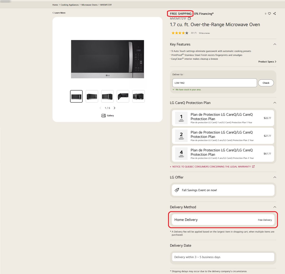 dtziruln's tweet photo. @LGCanada I'm still having an issue with misleading representations on your site. Multiple listings say FREE SHIPPING, but shipping is still being charged on most. I already sent you a DM, you already created a ticket, and they weren't able to help. Can anyone help? https://t.co/l4slDF0pPk