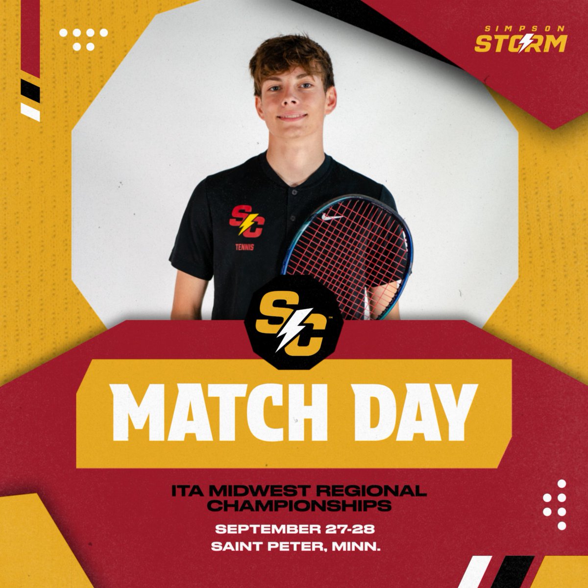 Four of our guys are up in Minnesota for ITA Regionals!

🆚 ITA Midwest Regional
📆 September 27-28
📍 Saint Peter, Minn. 
📊/🖥️ linktr.ee/simpsonmtennis

#rollriversMTN #d3tennis