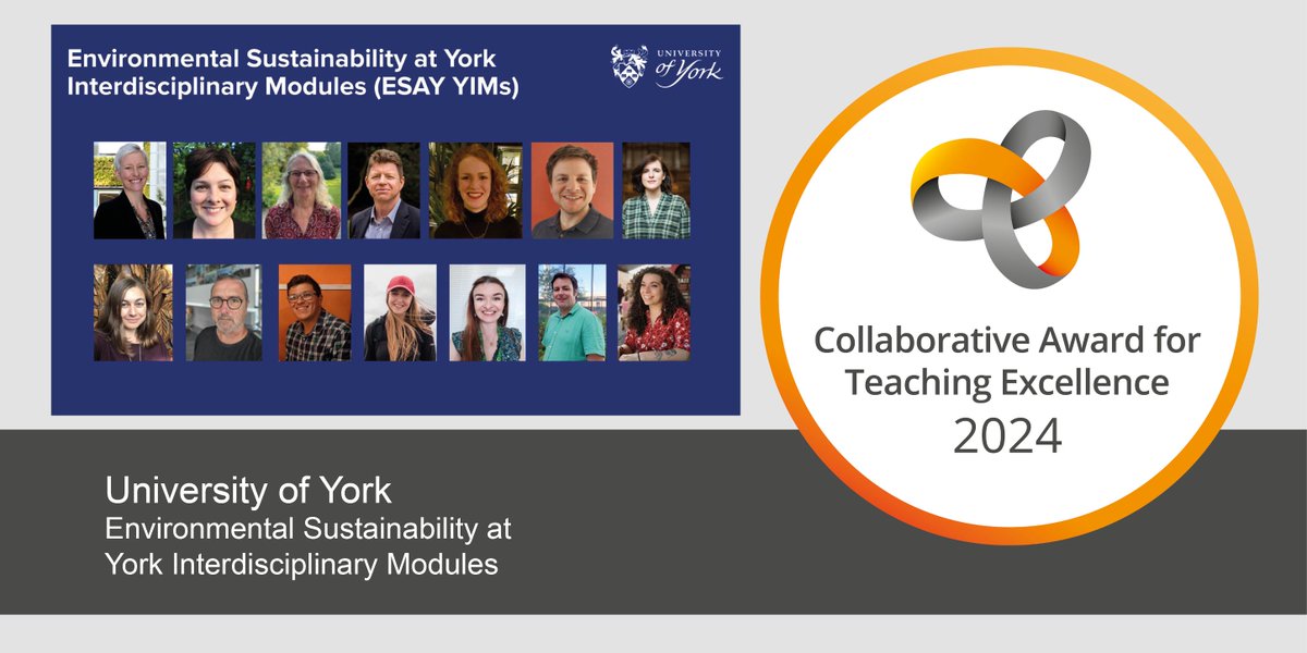 Advance HE (@advancehe) on Twitter photo Congratulations to Environmental Sustainability at York Interdisciplinary Modules <a href="/UniOfYork/">University of York</a> on winning a #CATE award! The team collaborated across academic disciplines and support teams to develop modules for York students to learn and address pressing sustainability challenges. Congratulations to Environmental Sustainability at York Interdisciplinary Modules <a href="/UniOfYork/">University of York</a> on winning a #CATE award! The team collaborated across academic disciplines and support teams to develop modules for York students to learn and address pressing sustainability challenges.
