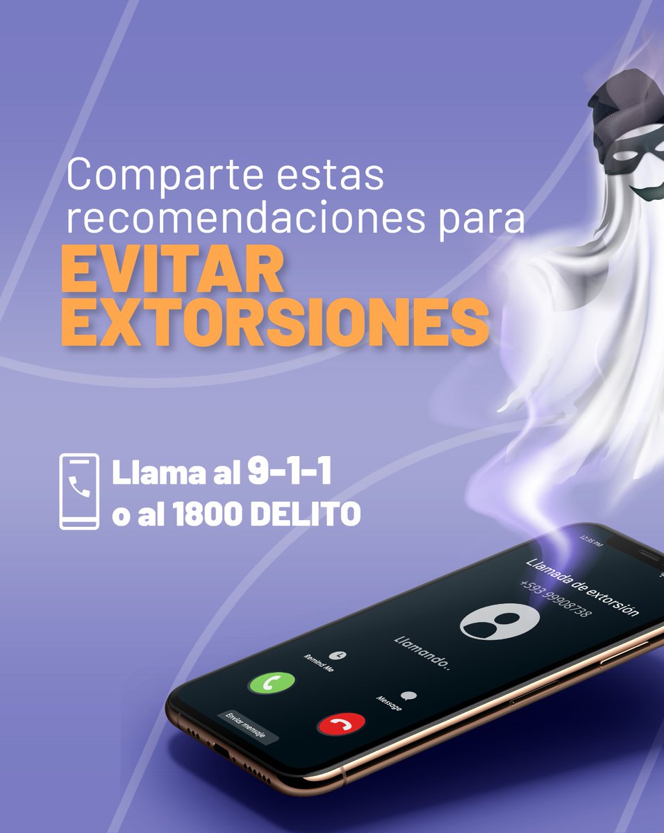 ECU911Austro's tweet photo. En caso de una llamada de extorsión sigue estas recomendaciones:
Si un familiar o tú son víctimas de secuestro o extorsión llama al 9-1-1 o al 1800 DELITO (335486), opción 1.
#ECUTip https://t.co/W5FIH6ZdxM