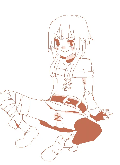 ぱっくり見せるめぐみん 