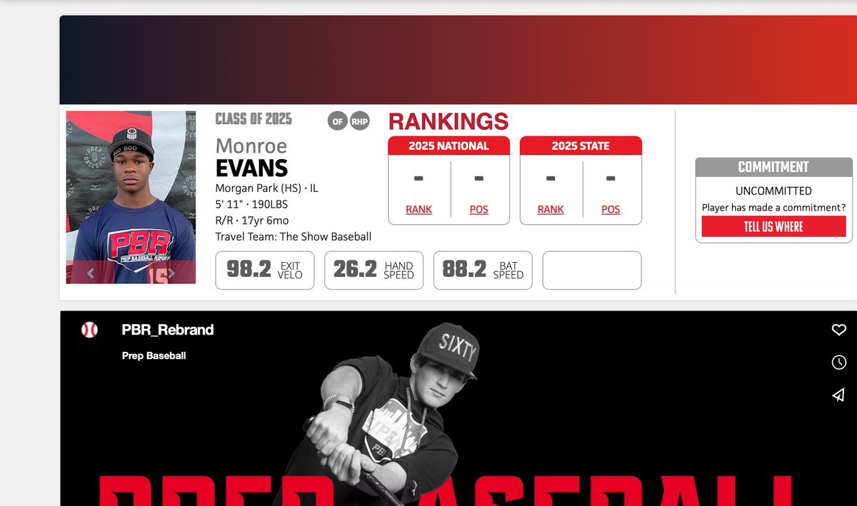 Roe plays ball (@monroeevans25) on Twitter photo Had an amazing showing and time at the fall ID <a href="/PrepBaseballIL/">Prep Baseball Illinois</a> showcase it was a great experience was able to talk to <a href="/DrewLocascio/">Drew Locascio</a> gain a lot of baseball knowledge @PBR_Uncommitted Had an amazing showing and time at the fall ID <a href="/PrepBaseballIL/">Prep Baseball Illinois</a> showcase it was a great experience was able to talk to <a href="/DrewLocascio/">Drew Locascio</a> gain a lot of baseball knowledge @PBR_Uncommitted