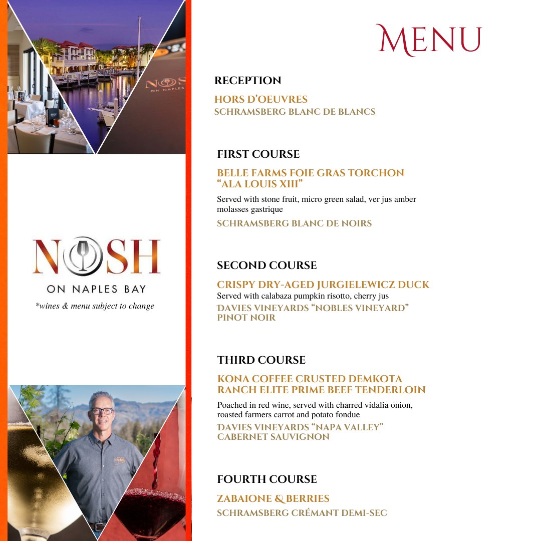 Schramsberg's tweet photo. π·β¨ Ready for a night of culinary bliss and delicious wine? Enjoy exclusive Schramsberg sparkling wines and Davies Vineyards' elegant reds paired perfectly with a gourmet menu. ππ½οΈ
#schramsberg #daviesvineyards #naplesflorida #naplesbay #naplesdining #naplesevents https://t.co/yQI7DdNEk2