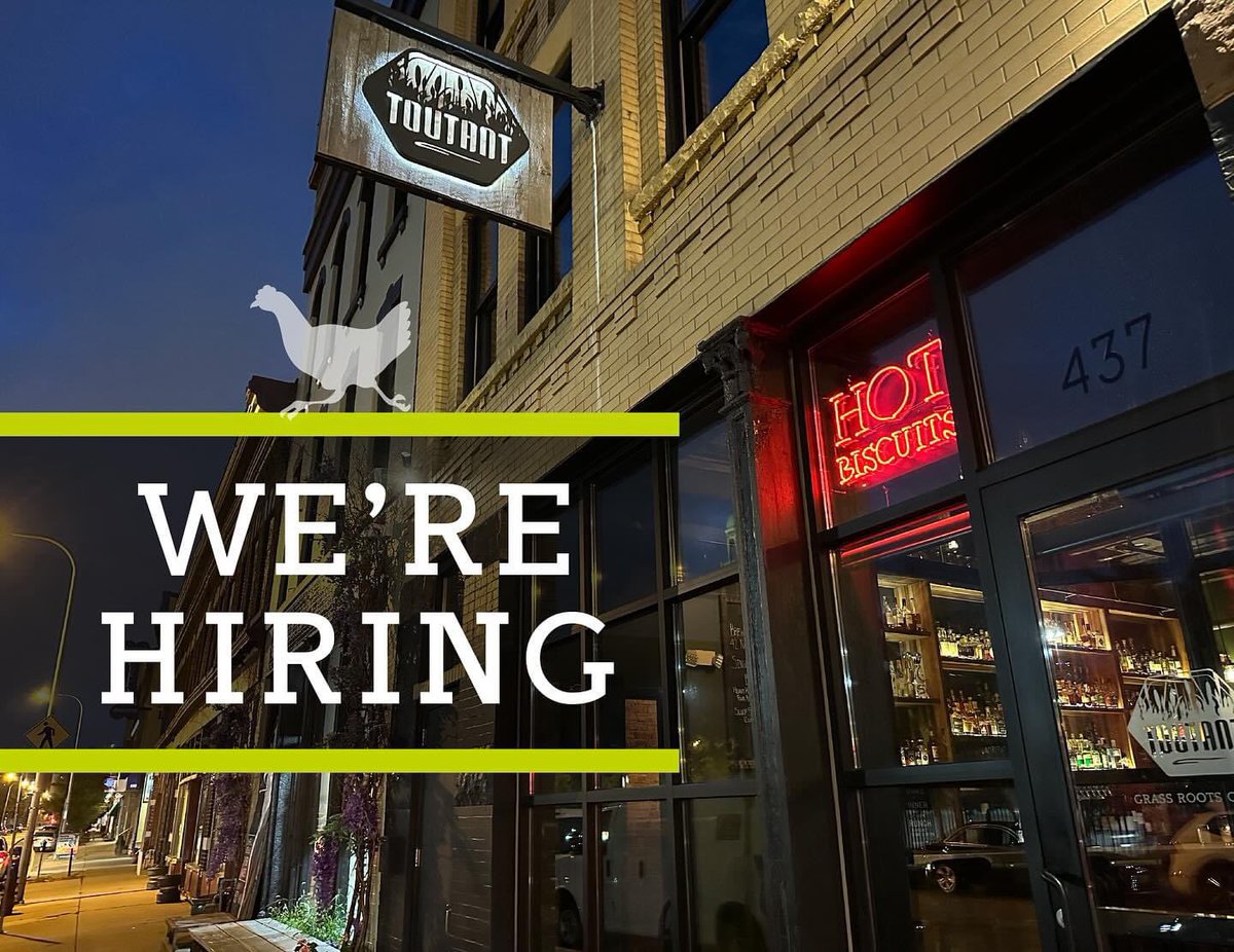 Toutant is Now Hiring! Looking for a few key pieces to our service team! Part Time/ Full time Host and Service Assistant position now available.
Send us a resume to employment@toutantbuffalo.com , send us a DM here or give us a call at the restaurant, we’d love to meet you!